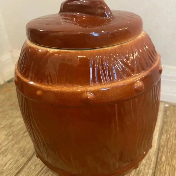 Vintage 1950s Cookie Barrel Brown Cookie Jar - Picture 9 of 10